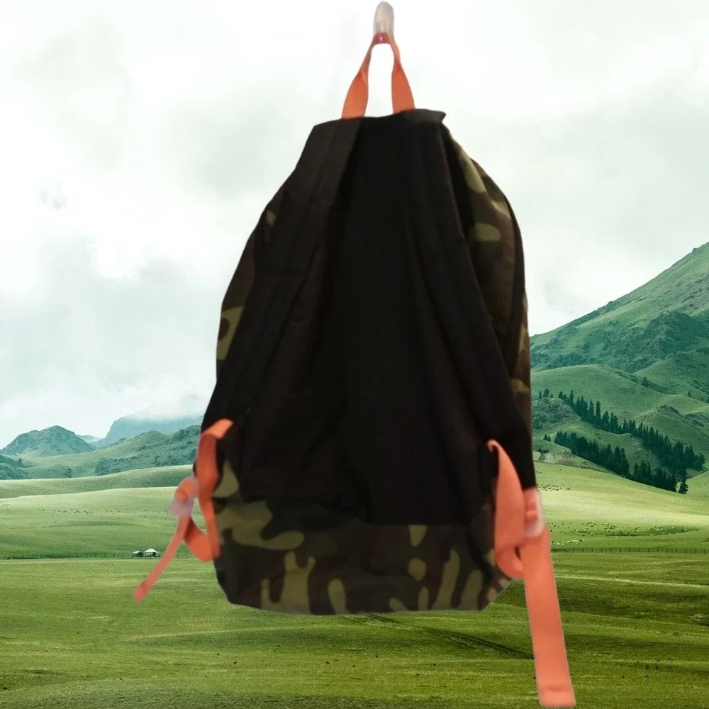 Camouflage Orange Trim Backpack/ Laptop Bag Unisex Medium Bag RN#‎ 93551